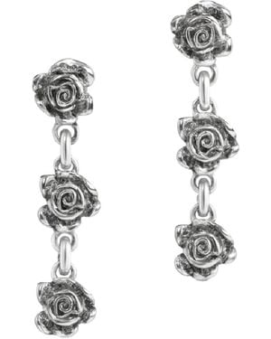 Unaloe Records Sterling Rose Drop Earrings – Earrings For - White