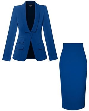 Tia Dorraine Vision Tailored Blazer & Skirt Suit - Blue