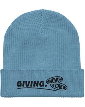 Anchor and Crew Light Giving Gen. Organic Cotton Embroidered Beanie - Blue
