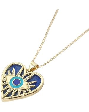 Harfi Protection Lapis Lazuli Evil Eye Necklace - Blue