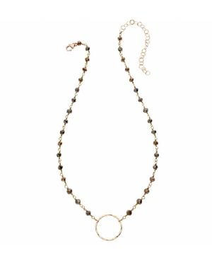 Heather Hawkins Jewelry Medium Hammered Circle Necklace - Metallic