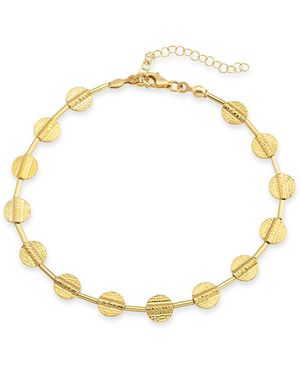 The Pheia Textured Disc Anklet - Metallic