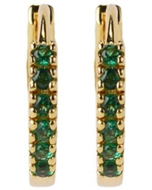NASI SILVER Adaya Huggie Hoops- Spinel - White