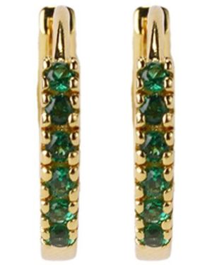 NASI SILVER Adaya Huggie Hoops- Spinel - White