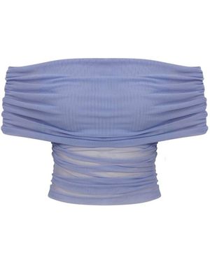 Thisisu Collection Sheer Crop Top - Blue