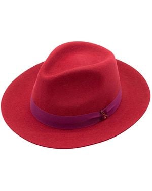DORIA 1905 Burgundy Lapin Felt Drop Hat - Red
