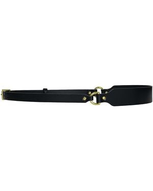 Haute Cuir Slim Leather Harness Belt - Black