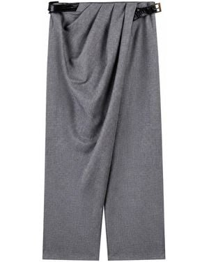 Nocturne Draped Wrap Front Trousers - Grey