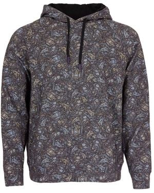 lords of harlech Hank Madrid Paisley Hoodie - Grey