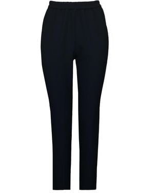 2KStyle Bron Cropped Elasticated Straight-Leg Crepe Pants - Black
