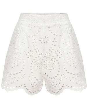 Thisisu Collection Solstice Short -High Waist Broderie Short - White