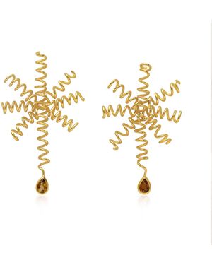 Armature And Tourmaline Starfish Earrings - Metallic