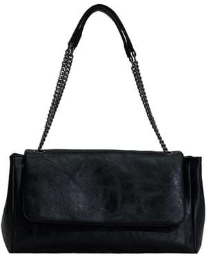 Sd Collection Milan Chain Leather Bag - Black