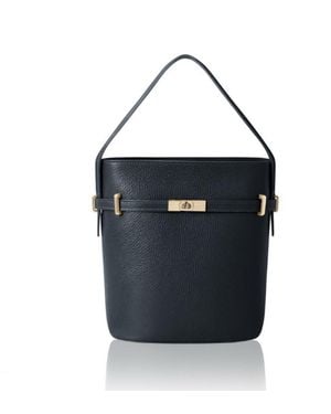 Betsy & Floss Sora Large Leather Bucket Bag - Blue