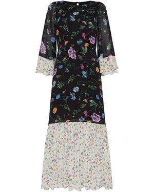Rose & Nancy Flora Print Tiered Maxi Dress - Black