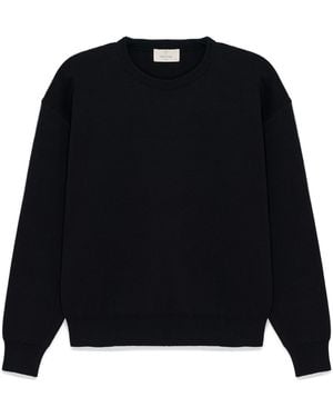Peraluna Cleo Plain Knit Loose Fit Sweater - Black