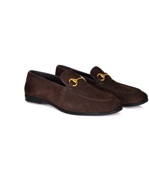 DAVID WEJ Lorenzo Suede Loafers - Brown