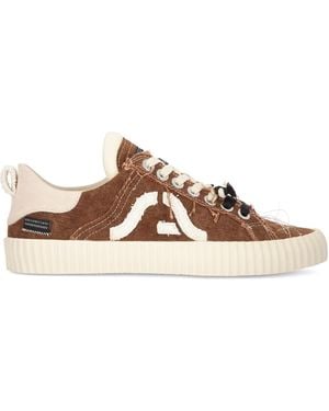 Springa | Unique Vulcanized Sneakers Italian Handmade Wavy Olona Trainers - Brown