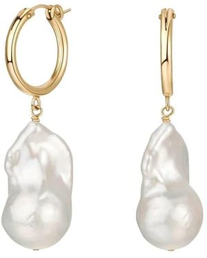 Katy Faye Bella Pearl Earrings - Metallic