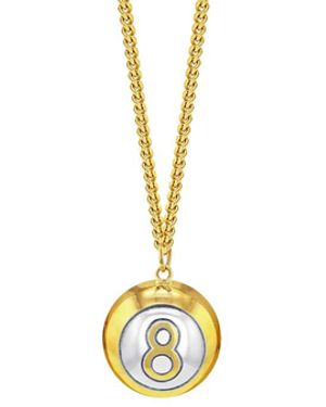 True Rocks 8 Ball Mini Pendant 2Tone 18Kt-Plate With Sterling Detail - Metallic