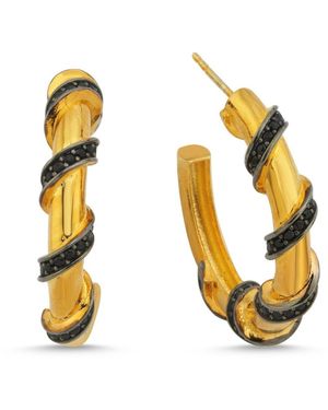 LINYA JEWELLERY Emily Stone Hoop Earrings - Metallic