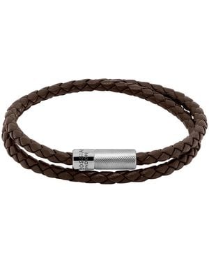 Tateossian Pop Rigato Double Wrap Leather Bracelet - Brown