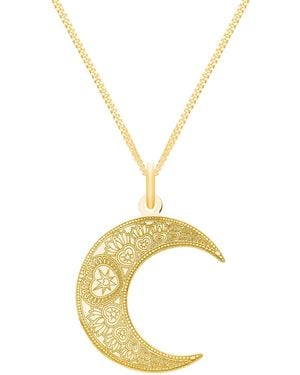 CarterGore Medium Mandala Moon Pendant Necklace - Metallic