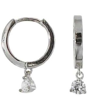 The Hoop Station Sparkle Drop Charm Huggies - Metallic
