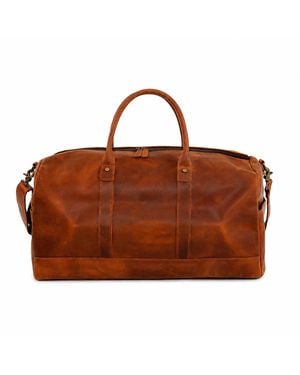 Touri Genuine Saddel Leather Duffel - Orange