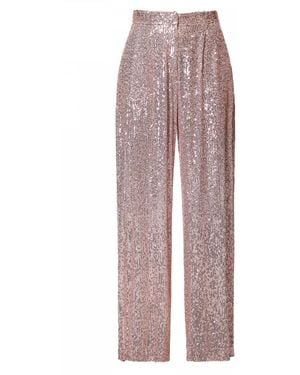 AGGI by HALEWSKI Neutrals Omena Dusty Sparkle Wide Sequin Trousers - Multicolour
