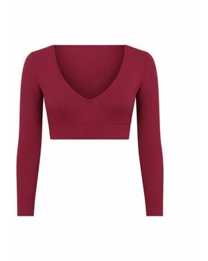 Altra Volta Long Sleeve V-Neck Top - Red