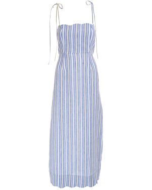 Sofia Tsereteli Linen Striped Dress - Blue