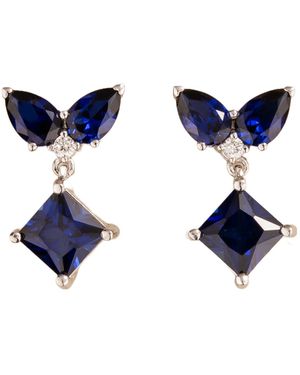 Juvetti Amore Earrings Sapphire & Diamonds - Blue