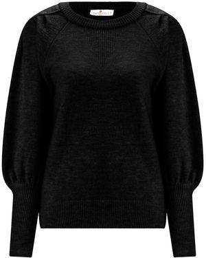 Peraluna Rakel Shirred Shoulder And Sleeve Pullover - Black