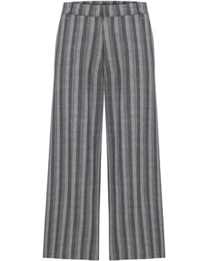 Pcfg Linen & Cotton Blend Checked Woven Short - Grey