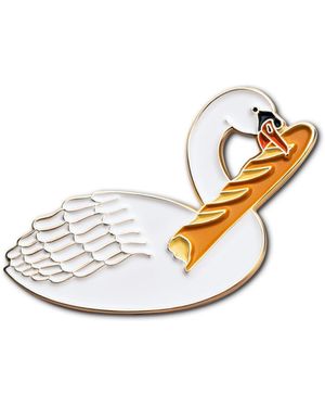 Make Heads Turn Enamel Pin Lucky Swan - Metallic