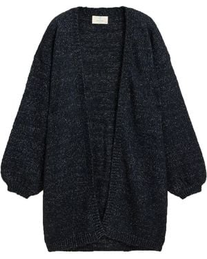 Peraluna New York Alpaca Blend Long Knit Cardigan - Blue