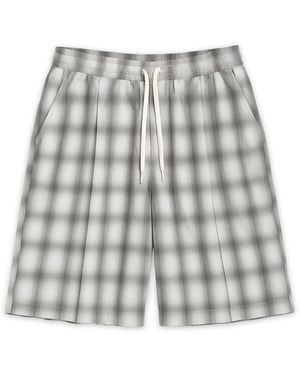 Éclectique Tailored Monotone Plaid Shorts - Gray