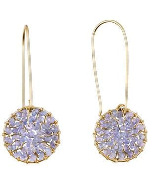 Corina Mardari Jewelry Tanzanite Handmade Dangle -Filled Earrings - Blue