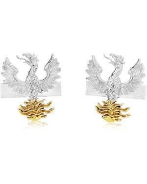 Simon Kemp Jewellers Phoenix Cufflinks Eighteen Carat On Solid Sterling Recycled - Metallic