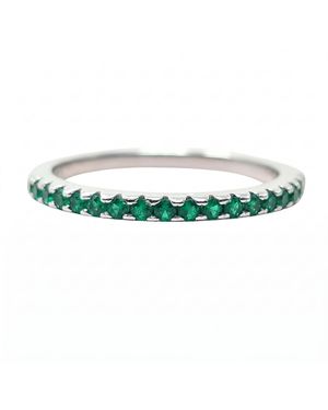 Harfi Emerald May Birthstone Crystal Sterling Ring - Green