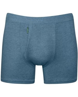 Zd - Zero Defects Heracles Fly Front Boxer – Maximum Softness For Sensitive Skin - Blue