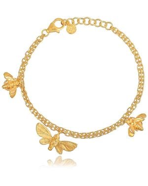 Moon London Joy Butterfly & Bee Adjustable Bracelet - Metallic