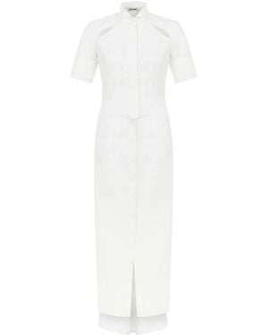 Nocturne Cut-Out Dress With Tail - White