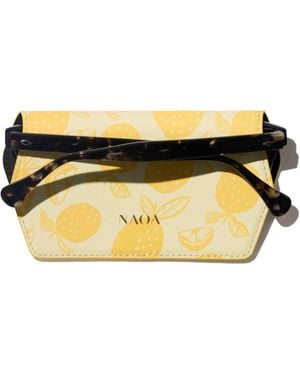 Naoa Slim Glasses Case Lemon Print - Yellow
