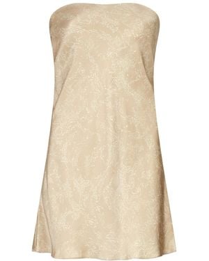 Lily Rou Neutrals Silk Ripple Bandeau Mini Dress - Natural