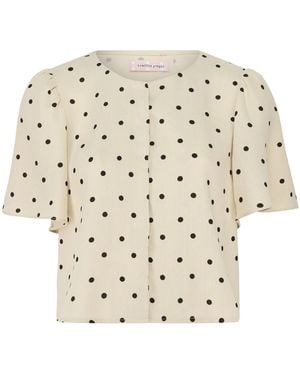 Traffic People Neutrals Spanish Harlem Cream And Polka Dot Daisy Top - Natural