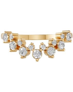 Aya Fine Jewelry 0.34 Ctw Round Lab Diamond Half Eternity Wedding Band - Metallic
