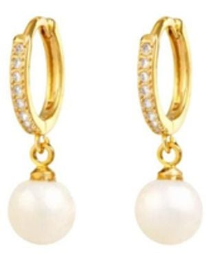 Uchi and Soto Shinju Pearl Hoops - Metallic