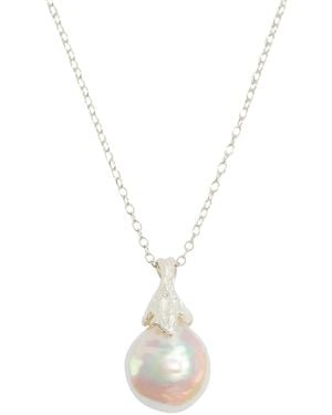 Claire Hill Designs Pearl Lichen Pendant Necklace - Metallic